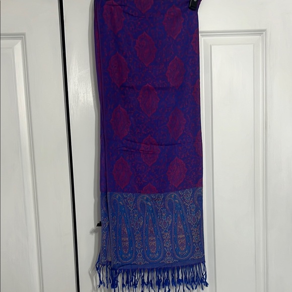 Purple and Blue Paisley Scarf - Picture 1 of 1